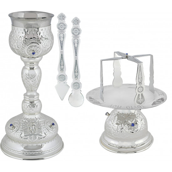 CHALICE SET SILVER STONE